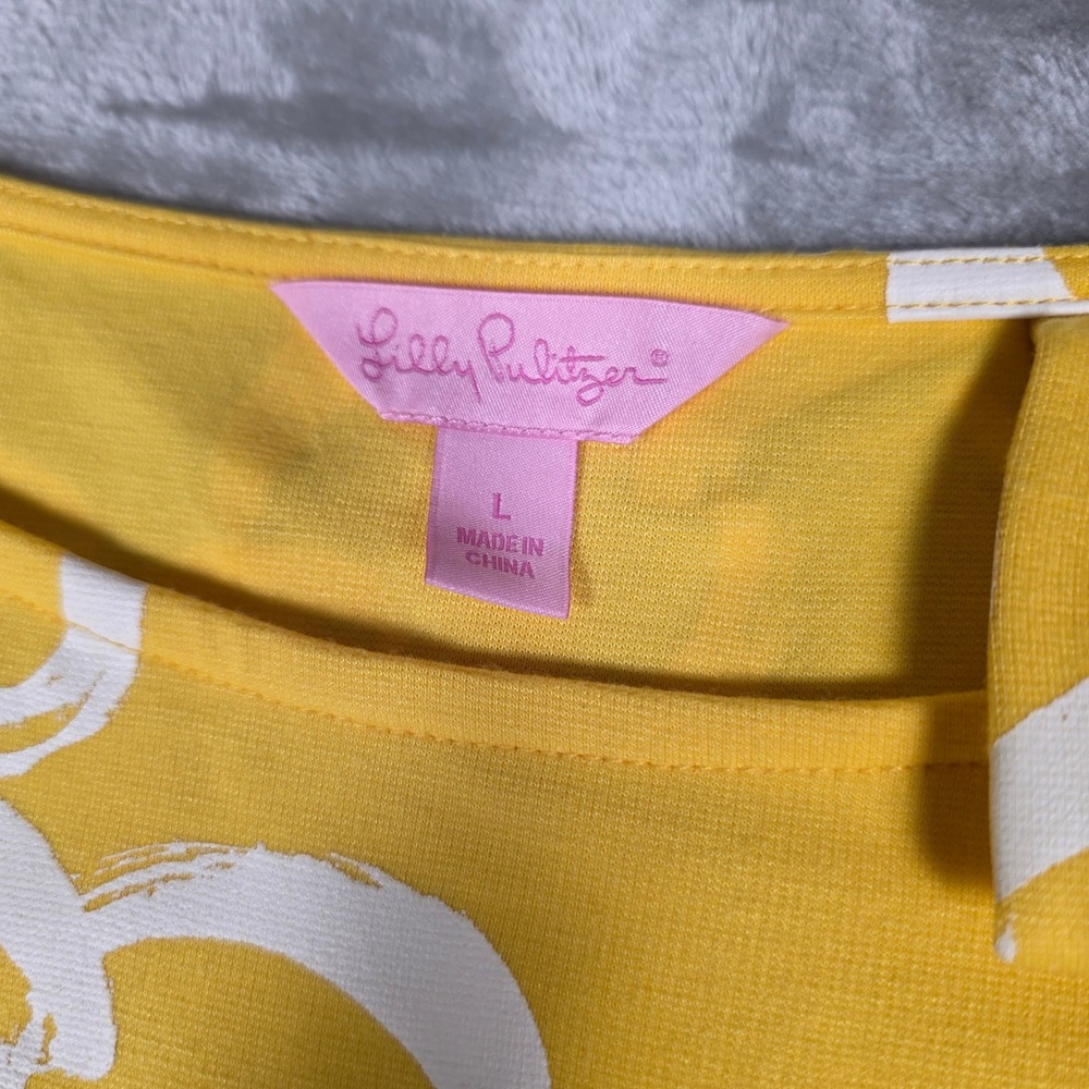 Lilly Pulitzer Yellow & White Chain Print Midi Dress - Picture 2 of 12